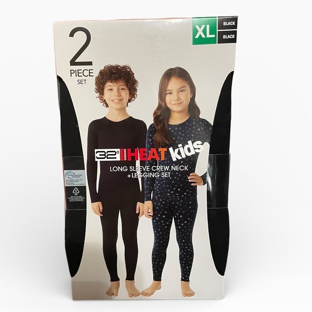 32 Degrees KIDS LONG SLEEVE CREW NECK+ LEGGING SET Black XL
